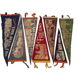 Vintage California Felt Pennant Collection - Set of 7 For Sale