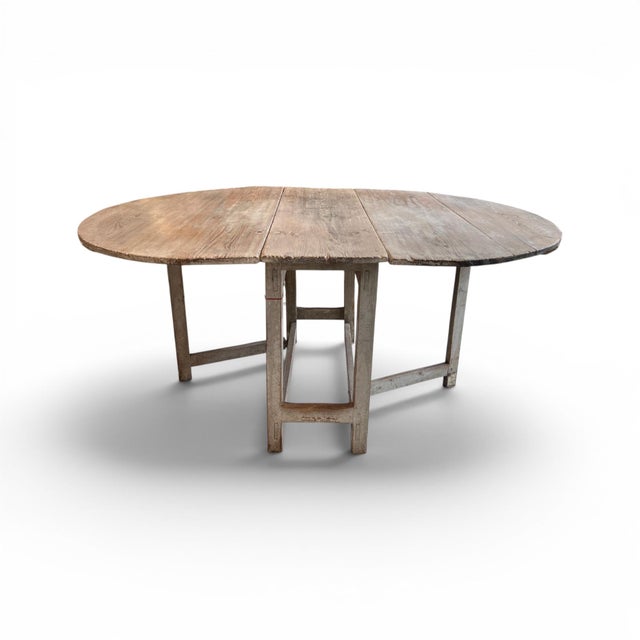 Wood 19th Century Swedish Drop Leaf Table For Sale - Image 7 of 11
