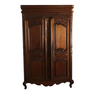 1990s French Style Wooden Carved Armoire For Sale