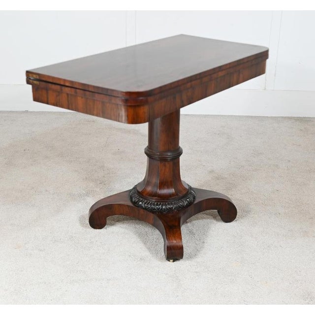 Victorian Mahogany Pedestal Card Table, 1850 For Sale - Image 5 of 5