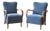 Jindrich Halabala H237 Armchairs in Pierre Frey Mohair For Sale