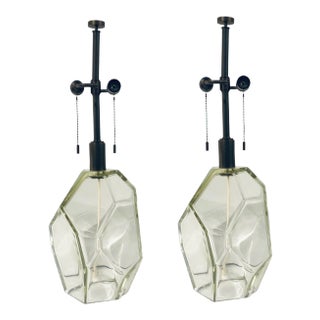 Barbara Barry for Baker Large Glass Gemstone Table Lamps Pair For Sale