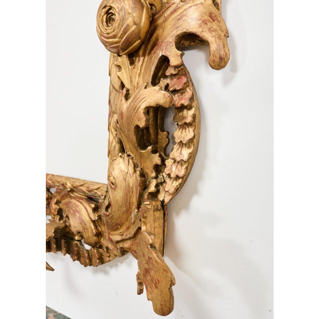 18th Century Italian Baroque Carved Giltwood Picture Mirror Frame For Sale - Image 16 of 18