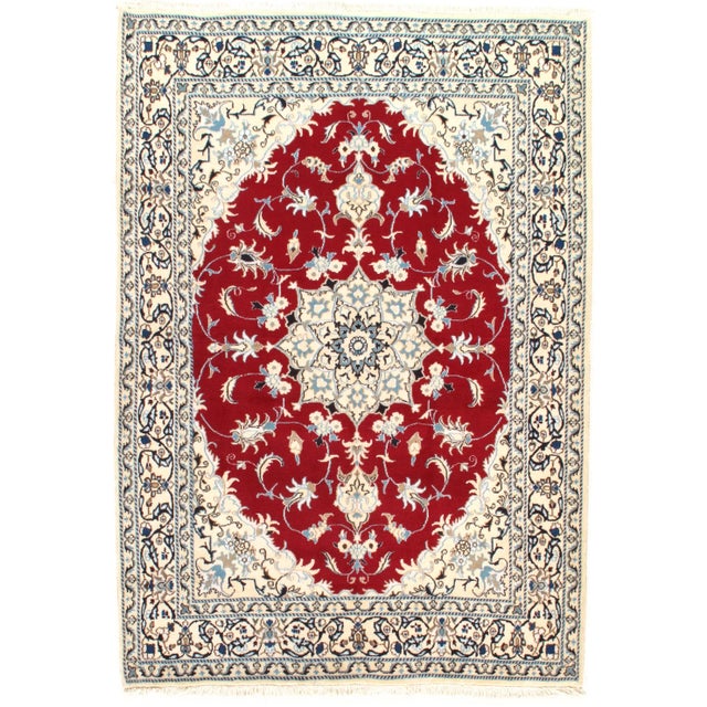 2020s 2020s Red Persian Nain Silk & Wool Rug For Sale - Image 5 of 5