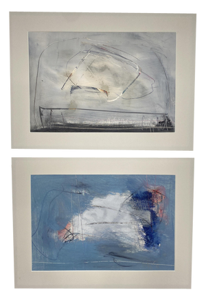 Manfred Nipp, Abstract Compositions, Paintings on Paper, 1990s, Set of 2