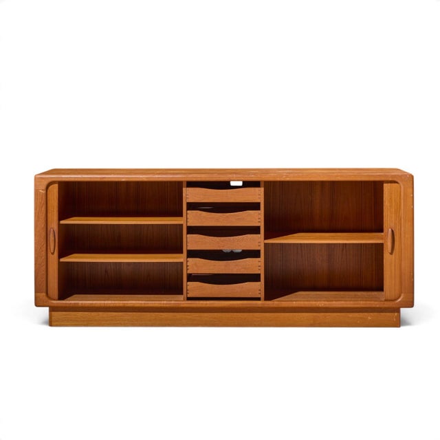 Dyrlund Mid Century Danish Teak Tambour Door Credenza For Sale In Chicago - Image 6 of 11