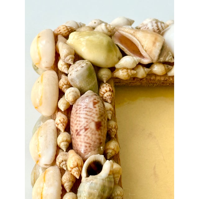 Vintage MCM Palm Beach Tony Duquette Style Handmade Seashell Wood Picture Frame For Sale - Image 12 of 12