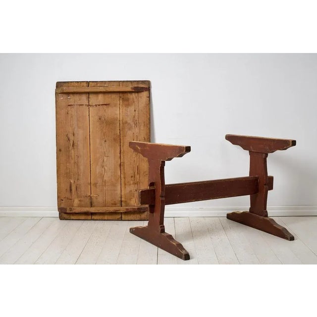 Small Antique Swedish Pine Dining Table For Sale - Image 9 of 10