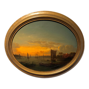 19th Century Harbor Painting by Ary Scheffer