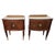 Mid-Century Italian Art Deco Style Nightstands in Walnut with Glass Tops, 1950s, Set of 2 For Sale - Image 11 of 11
