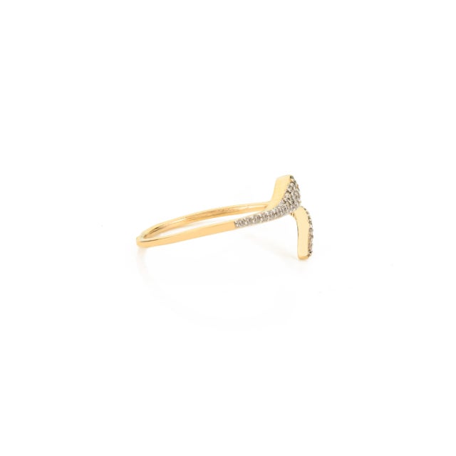 Not Yet Made - Made To Order White and Black Diamond Snake Ring for Women in 14k Gold Size 6 For Sale - Image 5 of 11