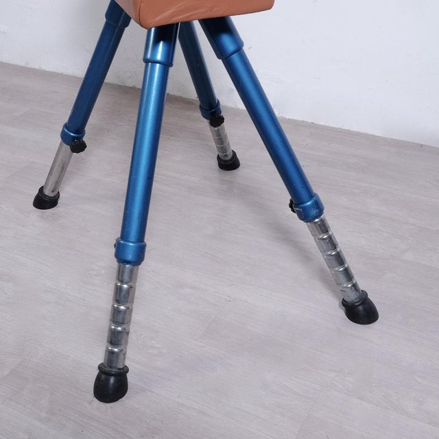 Vintage Height-Adjustable Leather Gym Stand, 1980s For Sale - Image 14 of 18