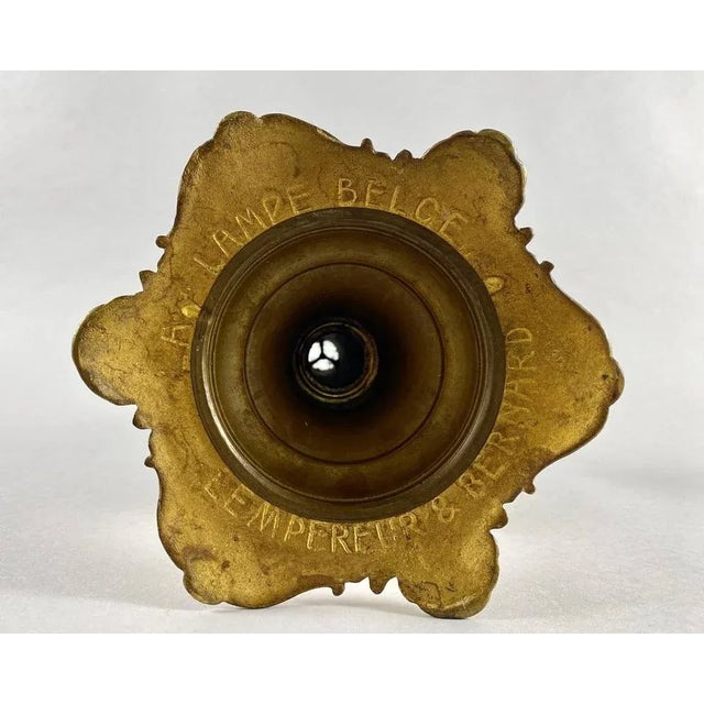 Vintage Oil Table Lamp in Brass from Lempereur & Bernard, Belgium For Sale - Image 9 of 10