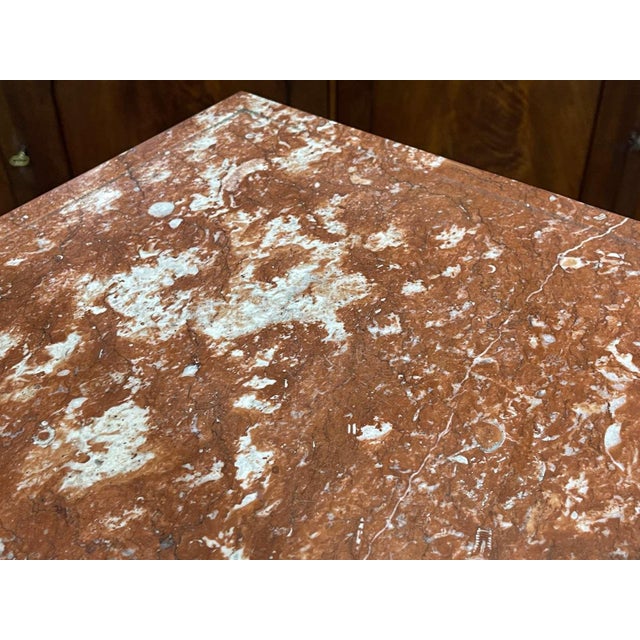 Wood Early 20th Century Henri II Style Walnut Side Table with Marble Top For Sale - Image 7 of 11