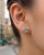 Geometric Heart Topaz Stud Earrings, Silver, Gold, Pair For Sale - Image 10 of 10