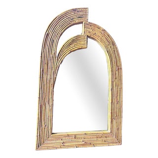 Vintage Bamboo Wall Mirror from Vivai Del Sud For Sale