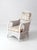 French Country Antique White Wicker Lounge Chair With Floral Cushions For Sale - Image 3 of 17
