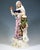 Very delicate meissen porcelain figurine around 1900: a beautiful young woman, barefoot and wearing a sleeveless dress...