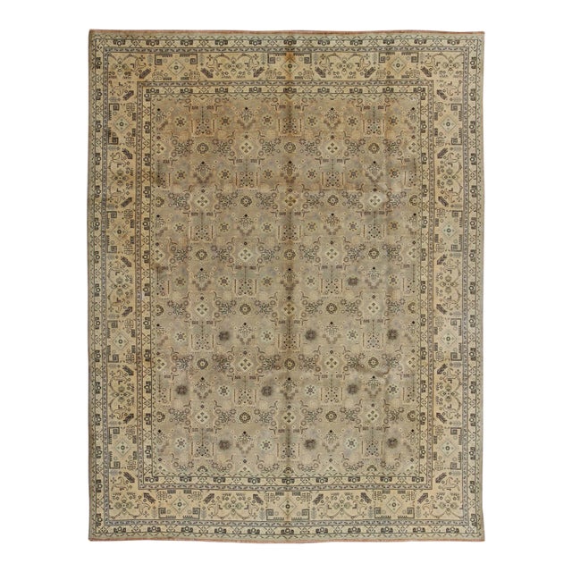 1950s Semi Vintage Tabriz Rug - 10′1″ × 12′9″ For Sale