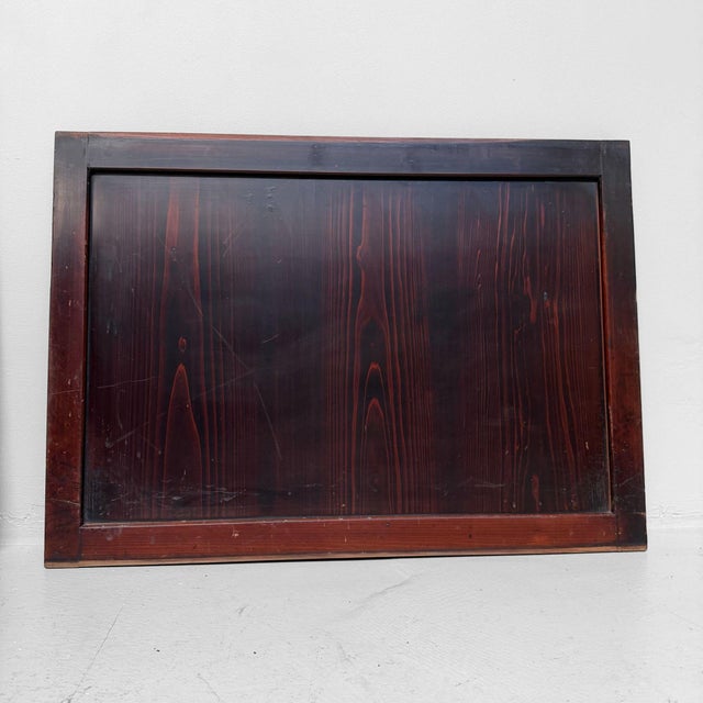 Wood Japanese Minimalist Wooden Door Panels, 1890s, Set of 2 For Sale - Image 7 of 12