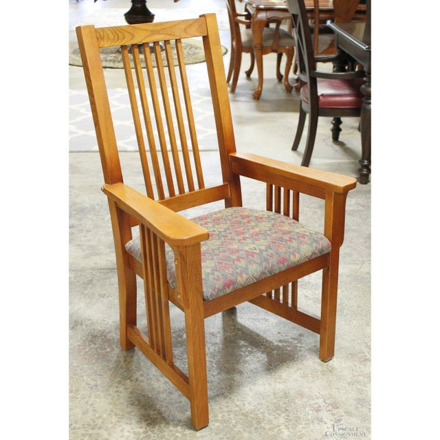 Bassett Late 20th Century Bassett Mission Style Dining Table W/6 Chairs - Honey For Sale - Image 4 of 7