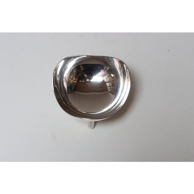 Mid-Century Modern Diminutive Danish Modern Silver Plated Trinket Dish / Vide Poche by Hans Jensen For Sale - Image 3 of 9