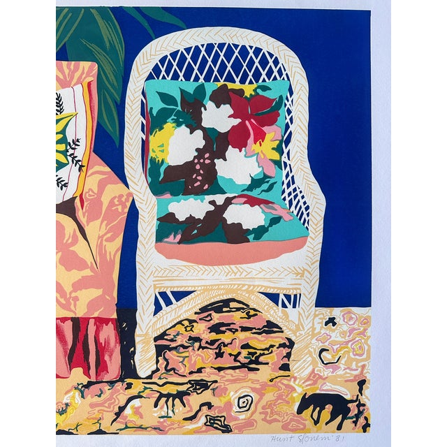 1980s 1980s Original Signed Hunt Slonem Serigraph Chair Duet, 48/175 For Sale - Image 5 of 11