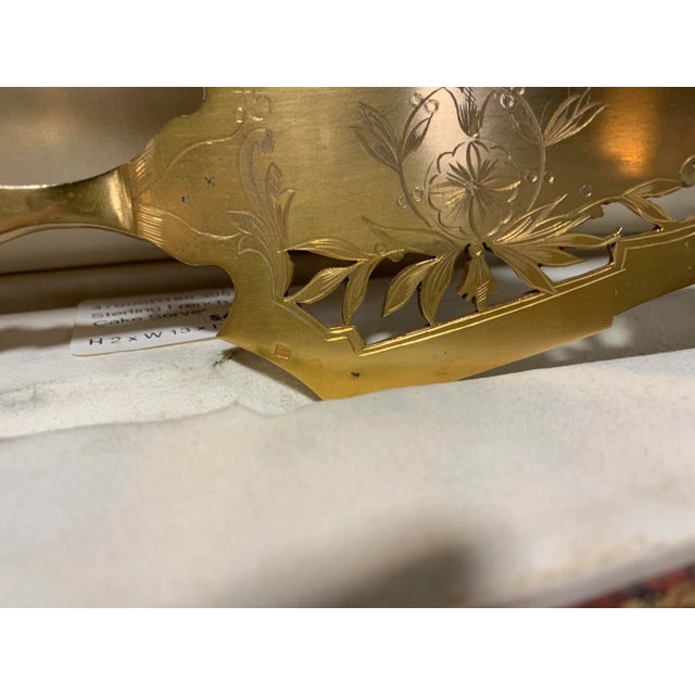 French Art Nouveau Sterling and Vermeil 2pc Fish Server Set For Sale - Image 10 of 11