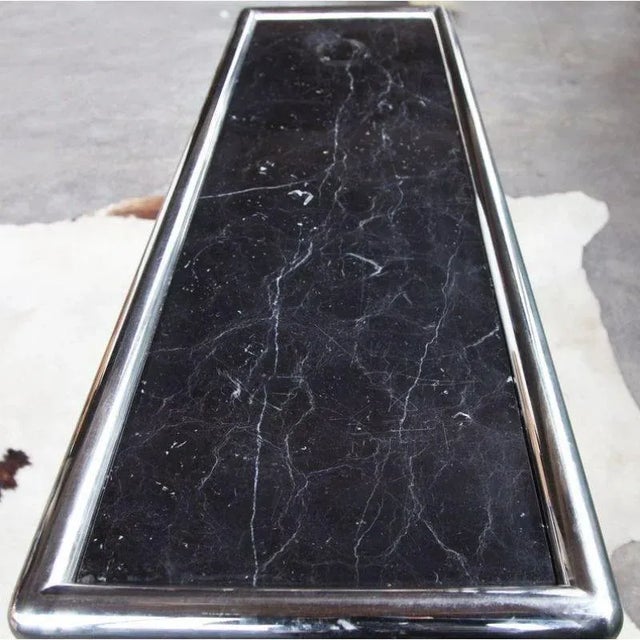 This one is a stunner, a very hard to find and cool postmodern statement console table piece! attributed as the "tubo"...