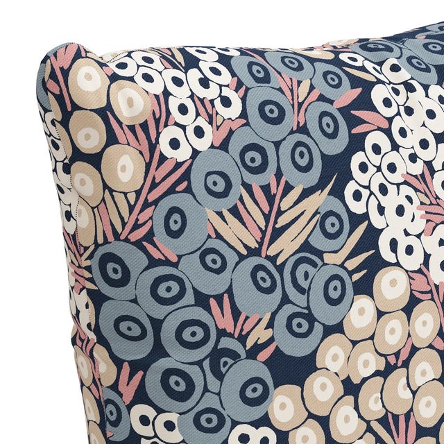 Transitional 20" Decorative Pillow in Navy Blush Loiret For Sale - Image 3 of 6