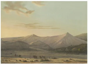 J.C. Greive Jr. after Abram Salm, Mount Bromo Volcano Erupting in 1856 East Java, 1872, Lithograph on Paper
