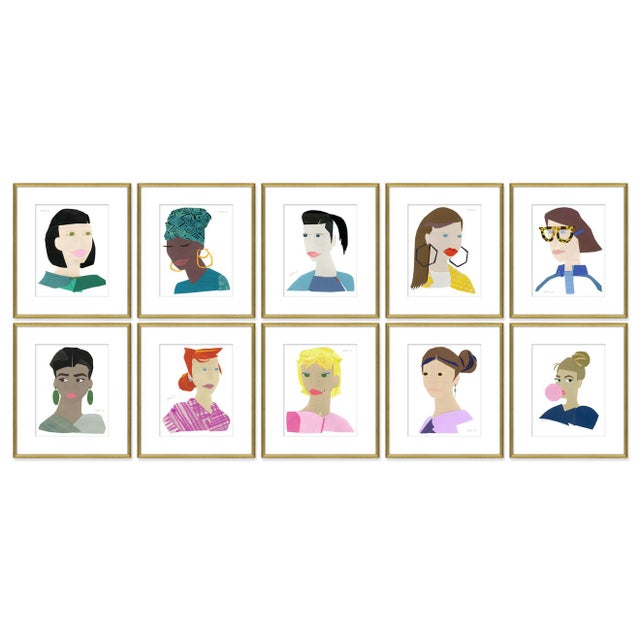 Portrait Series by Susan Hable, Set of 10 For Sale - Image 12 of 12