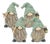 Stone Garden Gnome Figurine with Bird and Lantern Accent (Set of 4) For Sale