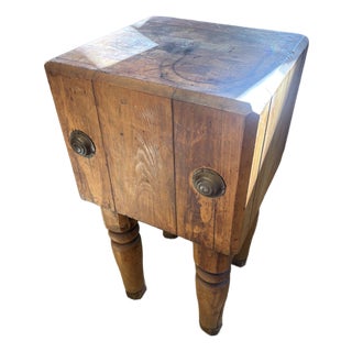 Antique Solid Maple Butcher Block, 20's-30's For Sale