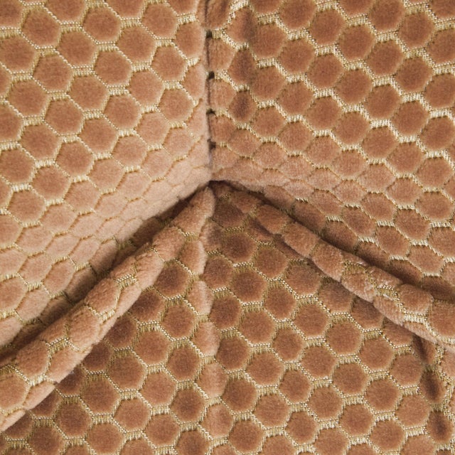 French Geometric Chenille Lounge Chair, 1970s - 2 Available For Sale - Image 10 of 11