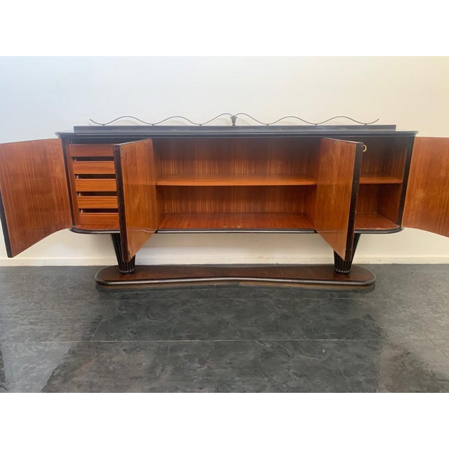 Large Shaped and Ashlar Sideboard attributed to Vittorio Dassi, 1950s For Sale - Image 12 of 15