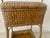 Vintage American Wicker and Rattan Two-Tier Sewing Basket Stand With Original Lining. For Sale - Image 13 of 15