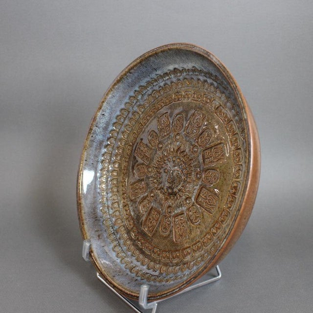 Stoneware Bowl with Sun Motif by Jean-Claude Taburet for Hb Henriot, 1960s-1970s For Sale - Image 4 of 18
