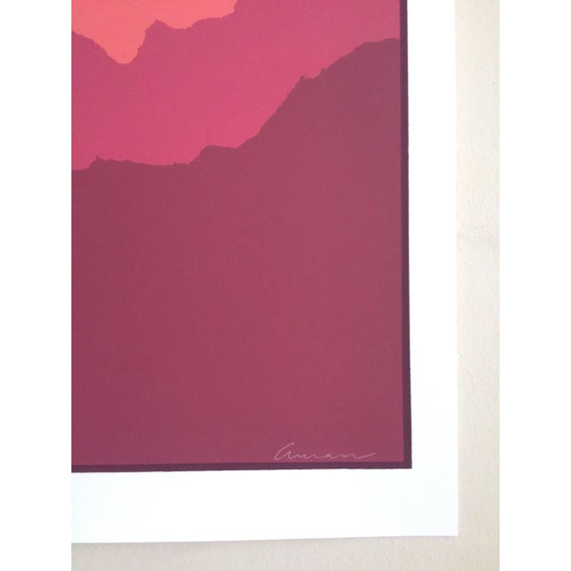 Angela Aman Vintage 1980's Postmodern " Rainbow Ridge II " Lmtd Edtn Original Silkscreen Prints Diptych - Set of 2 For Sale - Image 11 of 13