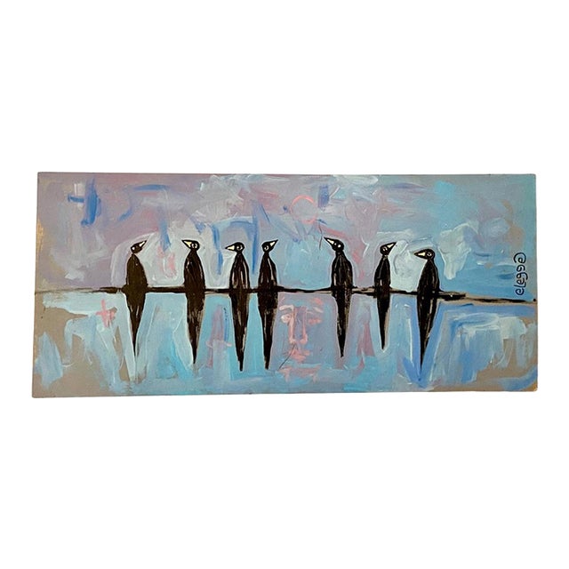 Original Painting Crows by Eric Legge Folk Art, Outsider Art For Sale