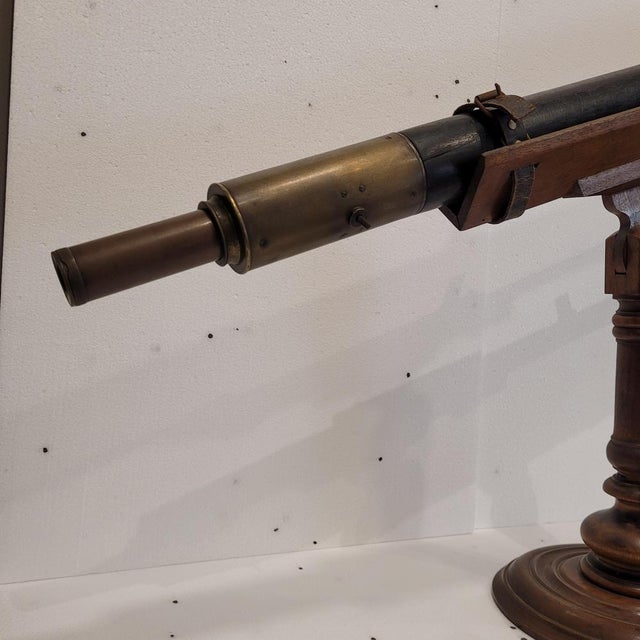 Black Tabletop Refracting Telescope in Wood and Leather, France, 1930s For Sale - Image 8 of 18