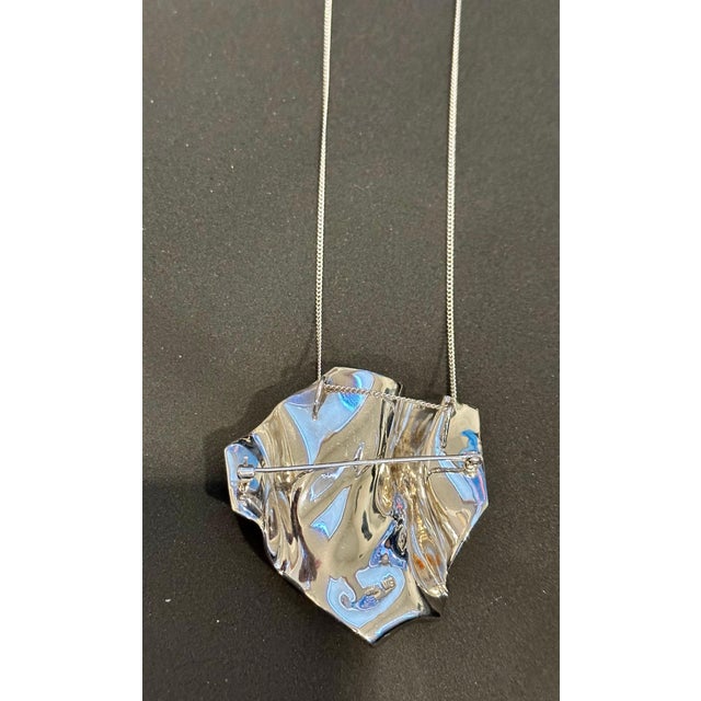 10ct Heart Shape Garnet & 1.5ct Diamond Pendant /Pin 14kt White Gold 35gm For Sale - Image 18 of 18