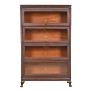 Antique Arts & Crafts Mahogany Four-Stack Barrister Bookcase by Macey, Circa 1920s For Sale