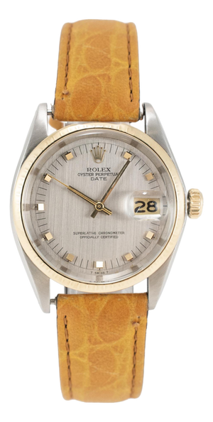 Vintage Rolex Oyster Perpetual Date 34mm 1501 Steel Gold Automatic Watch
