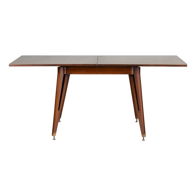 Mid-Century Extendable Wooden Table, 1950s For Sale