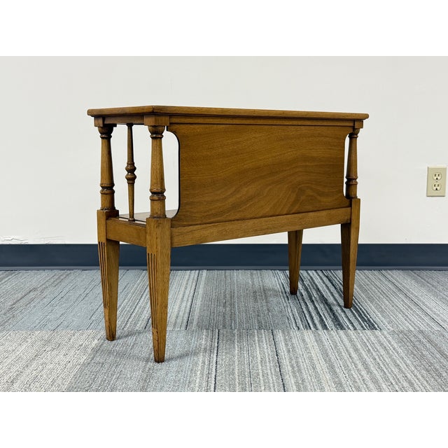 Brown French Louis XVI Style Small Two-Tier Table With Glass Top For Sale - Image 8 of 9