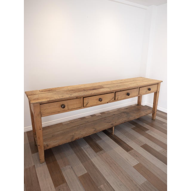 English Impressive Antique English Pine Pot Board Dresser Base - Circa 1850 For Sale - Image 3 of 15