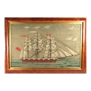 Large British Sailor's Woolwork of a Merchant Ship For Sale