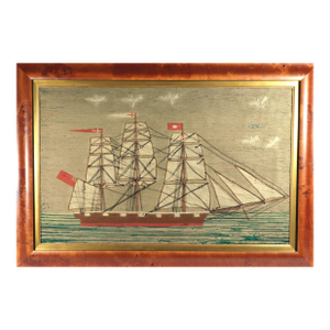Large British Sailor's Woolwork of a Merchant Ship