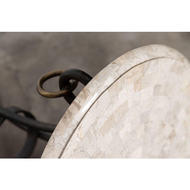 Mid-Century French Iron and Stone Table For Sale - Image 10 of 14